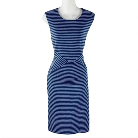 calvin klein blue scuba dress New! Calvin Klein Size 6 Royal Blue Scuba Sheath Dress Flutter Sleeve Reg.134$